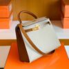Hermes Kelly Epsom S2 Trench Grey & 37 Golden Brown Gold Hardware 25cm Full Handmade