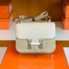 Hermes Constance Epsom Creamy White Silver Hardware 24cm Full Handmade