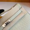 Hermes Mini Kelly pochette Matte Alligator Y1 vanilla Silver Hardware 22cm Full Handmade