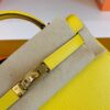Hermes Mini Kelly Chevre 9O Naples yellow Gold Hardware 19cm Full Handmade