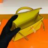 Hermes Mini Kelly Chevre 9O Naples yellow Gold Hardware 19cm Full Handmade