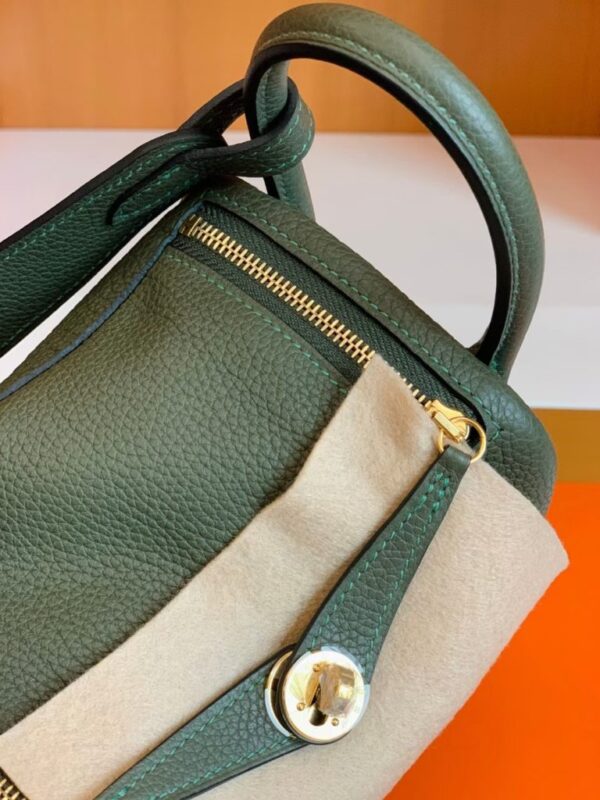 mmexport1679965945289-768x1024-1 Hermes Mini Lindy TC Leather Jungle green Gold Hardware 19cm Full Handmade