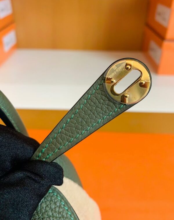 mmexport1679965950216-810x1024-1 Hermes Mini Lindy TC Leather Jungle green Gold Hardware 19cm Full Handmade
