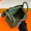 mmexport1679965953547-1024x793-1 Hermes Mini Lindy TC Leather Jungle green Gold Hardware 19cm Full Handmade