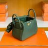 mmexport1679965955450-1024x779-1 Hermes Mini Lindy TC Leather Jungle green Gold Hardware 19cm Full Handmade