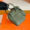 Hermes Mini Lindy TC Leather Jungle green Silver Hardware 19cm Full Handmade