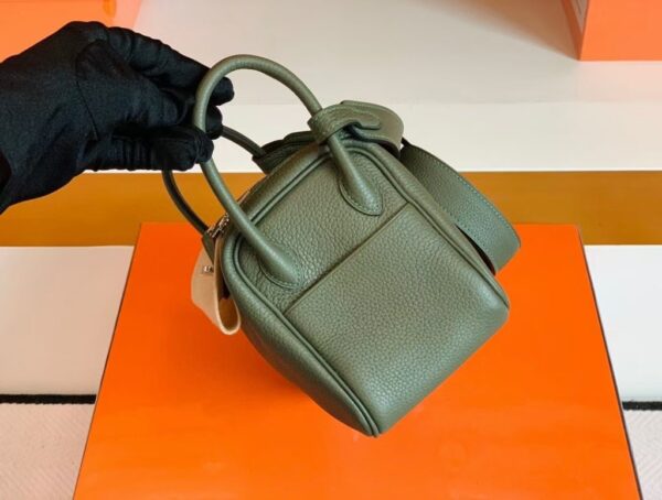 mmexport1679965972160-1024x774-1 Hermes Mini Lindy TC Leather Jungle green Silver Hardware 19cm Full Handmade
