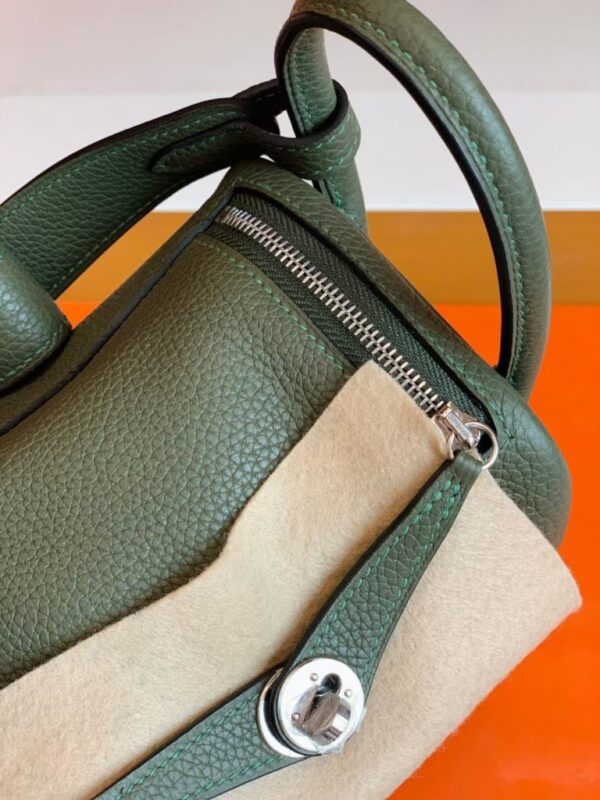 mmexport1679965973662-768x1024-1 Hermes Mini Lindy TC Leather Jungle green Silver Hardware 19cm Full Handmade