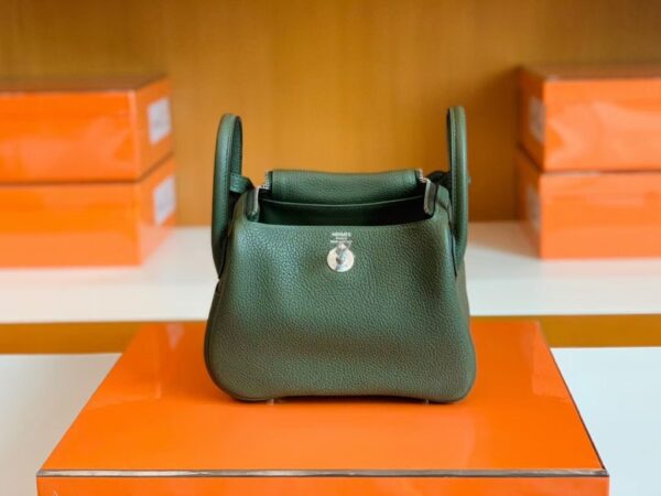 mmexport1679965979684-1024x768-1 Hermes Mini Lindy TC Leather Jungle green Silver Hardware 19cm Full Handmade