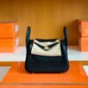 Hermes Mini Lindy TC Leather Black Gold Hardware 19cm Full Handmade