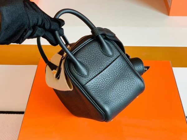 mmexport1679966008580-1024x768-1 Hermes Mini Lindy TC Leather Black Gold Hardware 19cm Full Handmade