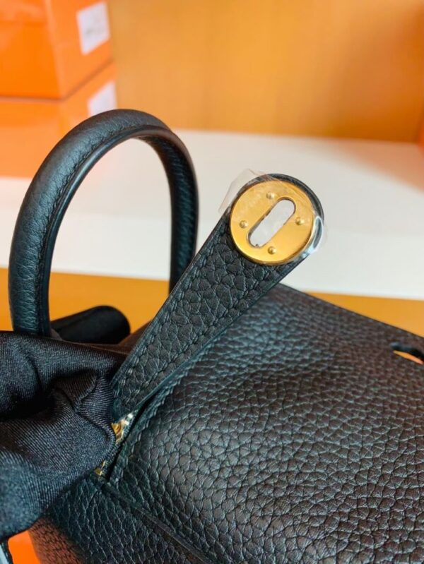 mmexport1679966010165-769x1024-1 Hermes Mini Lindy TC Leather Black Gold Hardware 19cm Full Handmade