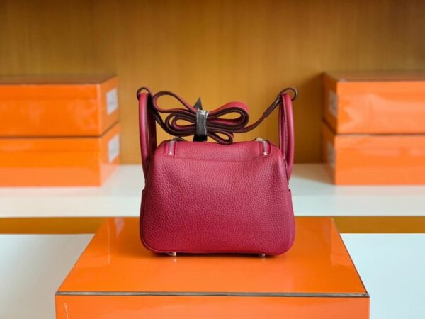 mmexport1679966029452-1024x768-1 Hermes Mini Lindy TC Leather K1 Garnet red Silver Hardware 19cm Full Handmade