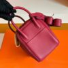 Hermes Mini Lindy TC Leather K1 Garnet red Silver Hardware 19cm Full Handmade