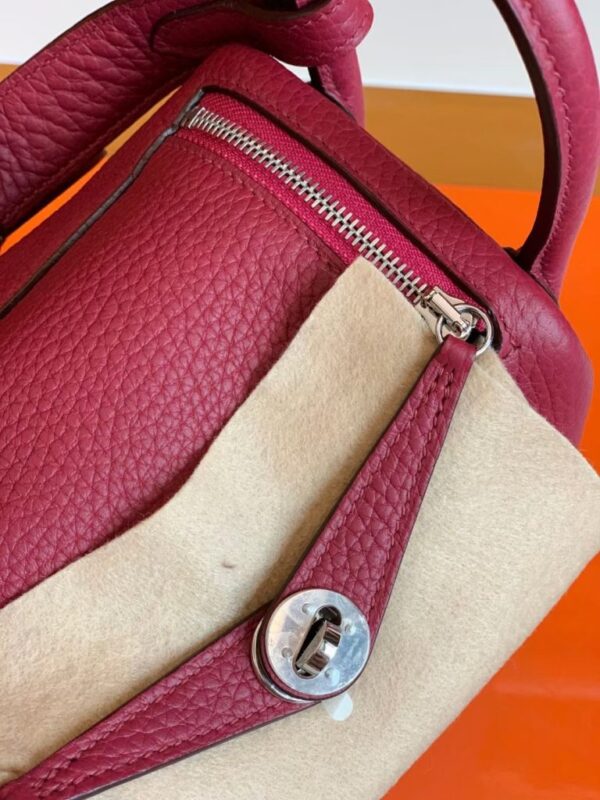 mmexport1679966033798-768x1024-1 Hermes Mini Lindy TC Leather K1 Garnet red Silver Hardware 19cm Full Handmade
