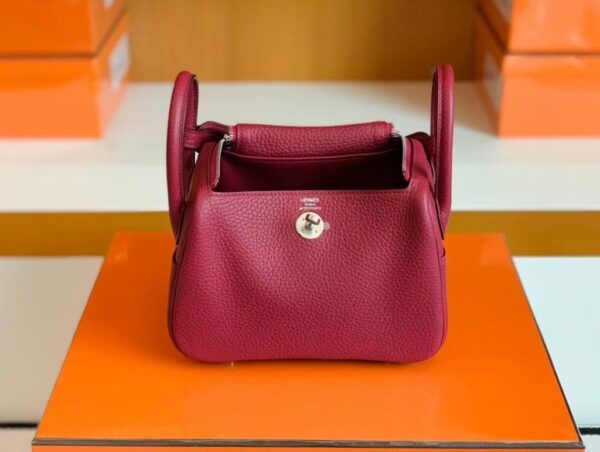 mmexport1679966036858-1024x772-1 Hermes Mini Lindy TC Leather K1 Garnet red Silver Hardware 19cm Full Handmade