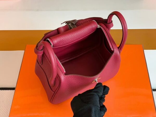 mmexport1679966038815-1024x768-1 Hermes Mini Lindy TC Leather K1 Garnet red Silver Hardware 19cm Full Handmade