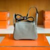Hermes Mini Lindy TC Leather M8 gris ashpite Silver Hardware 19cm Full Handmade