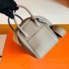 Hermes Mini Lindy TC Leather M8 gris ashpite Silver Hardware 19cm Full Handmade
