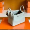 mmexport1679966189044-1024x793-1 Hermes Mini Lindy TC Leather Pearl grey Silver Hardware 19cm Full Handmade