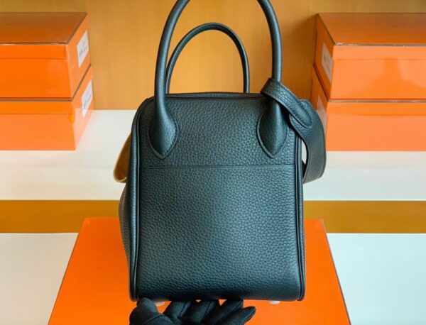 Hermes Lindy TC Leather Black Gold Hardware 30cm Full Handmade
