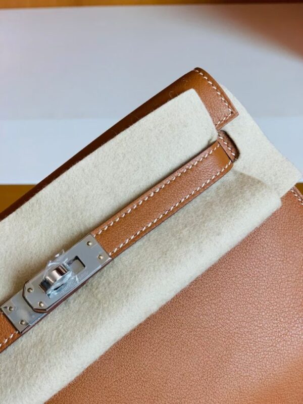 mmexport1679966242981-768x1024-1 Hermes Kelly dance Evercolor Leather Golden Brown Silver Hardware 22cm Full Handmade