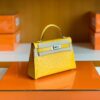 mmexport1679966269020-1024x768-1 Hermes Mini Kelly Ostrich Leather Lemon yellow Silver Hardware 19cm Full Handmade