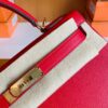 Hermes Kelly Epsom Leather Q5 Bright Red Gold Hardware 28cm Full Handmade