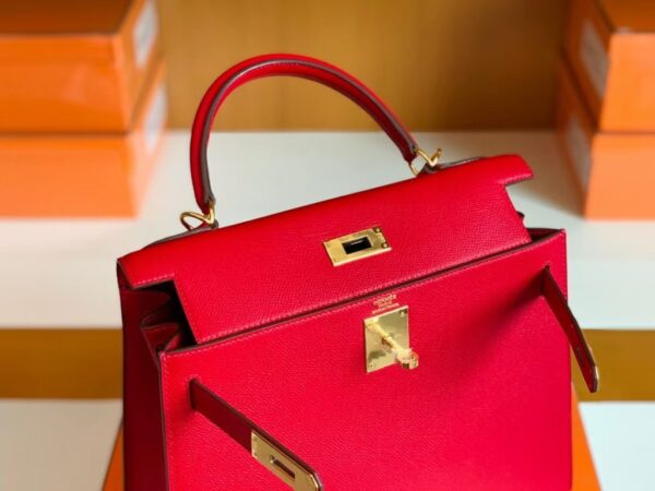 mmexport1679966296041-1024x768-1 Hermes Kelly Epsom Leather Q5 Bright Red Gold Hardware 28cm Full Handmade