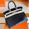 mmexport1679966311720-1024x768-1 Hermes Birkin BLUE NUIT Shiny crocodile 2Z Dark Deep Blue Silver Hardware 30cm Full Handmade