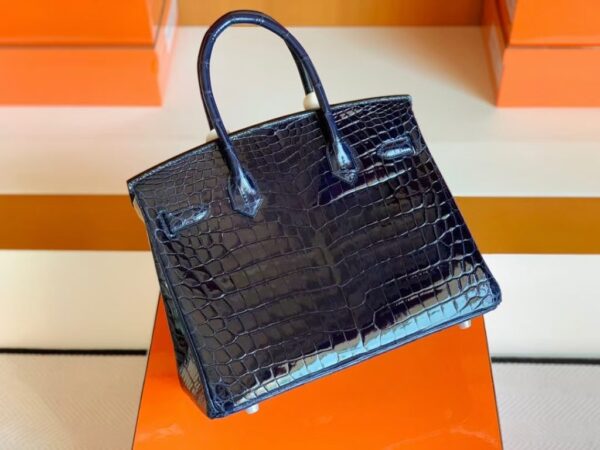 mmexport1679966313256-1024x768-1 Hermes Birkin BLUE NUIT Shiny crocodile 2Z Dark Deep Blue Silver Hardware 30cm Full Handmade