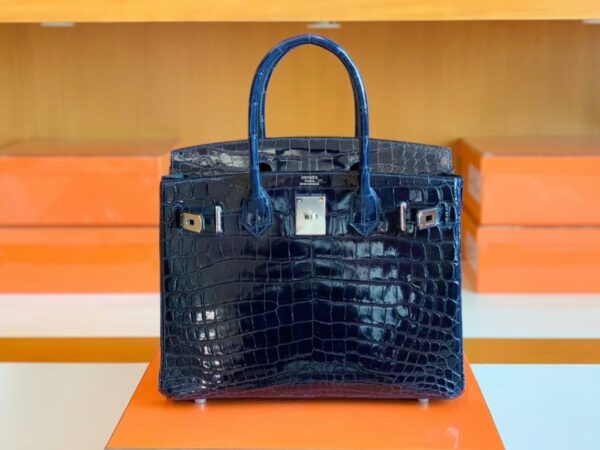 mmexport1679966316179-1024x768-1 Hermes Birkin BLUE NUIT Shiny crocodile 2Z Dark Deep Blue Silver Hardware 30cm Full Handmade