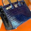 mmexport1679966319130-1024x768-1 Hermes Birkin BLUE NUIT Shiny crocodile 2Z Dark Deep Blue Silver Hardware 30cm Full Handmade