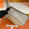Hermes Kelly Epsom M8 gris ashpite & 10 Craie White Silver Hardware 25cm Full Handmade