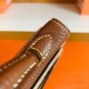 Hermes Mini Kelly Chevre Leather Saddle Brown Gold Hardware 19cm Full Handmade