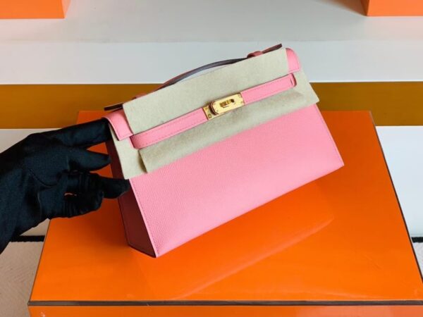 mmexport1679967084845-1024x768-1 Hermes Mini Kelly Pochette Epsom 1Q Creamy Pink Gold Hardware 22cm Full Handmade