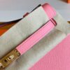 Hermes Mini Kelly Pochette Epsom 1Q Creamy Pink Gold Hardware 22cm Full Handmade