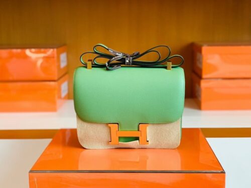 Hermes Constance Epsom Leather Avocado green Gold Hardware 24cm Full Handmade