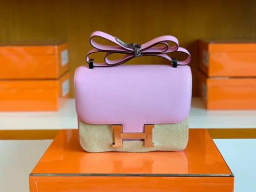 Hermes Constance Epsom Leather mallow purple Silver Hardware 24cm Full Handmade