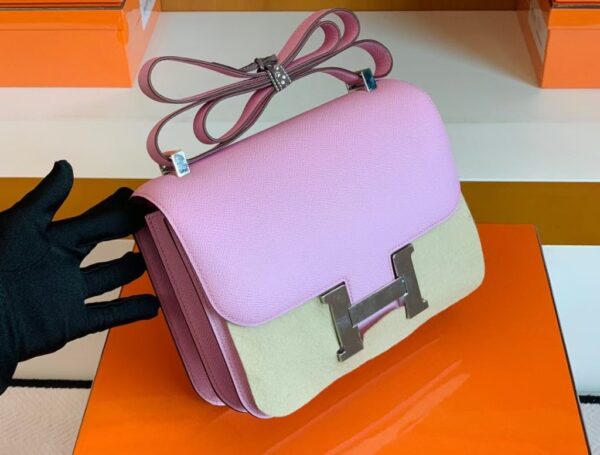 Hermes Constance Epsom Leather mallow purple Silver Hardware 24cm Full Handmade