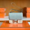 Hermes Constance Matte Alligator crocodile Pearl grey Silver Hardware 18cm Full Handmade