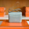 Hermes Constance Matte Alligator crocodile Pearl grey Silver Hardware 18cm Full Handmade