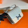 Hermes Constance Matte Alligator crocodile Pearl grey Silver Hardware 18cm Full Handmade