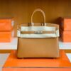 Hermes Birkin Epsom Golden Brown Silver Hardware 25cm Full Handmade