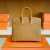 Hermes Birkin Epsom Golden Brown Silver Hardware 25cm Full Handmade