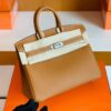 Hermes Birkin Epsom Golden Brown Silver Hardware 25cm Full Handmade
