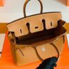 Hermes Birkin Epsom Golden Brown Silver Hardware 25cm Full Handmade