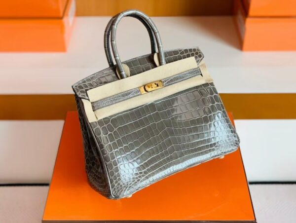 mmexport1681809973581-1024x772-1 Hermes Birkin Shiny Niloticus crocodile turtledove grey Gold Hardware 25cm Full Handmade