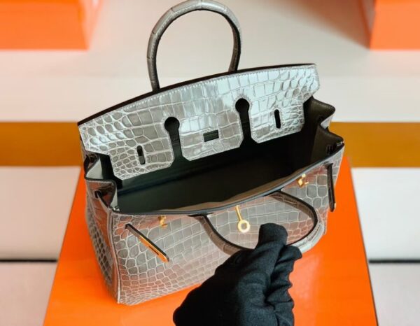 mmexport1681809979904-1024x796-1 Hermes Birkin Shiny Niloticus crocodile turtledove grey Gold Hardware 25cm Full Handmade
