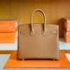 Hermes Birkin Togo Golden Brown Silver Hardware 25cm Full Handmade